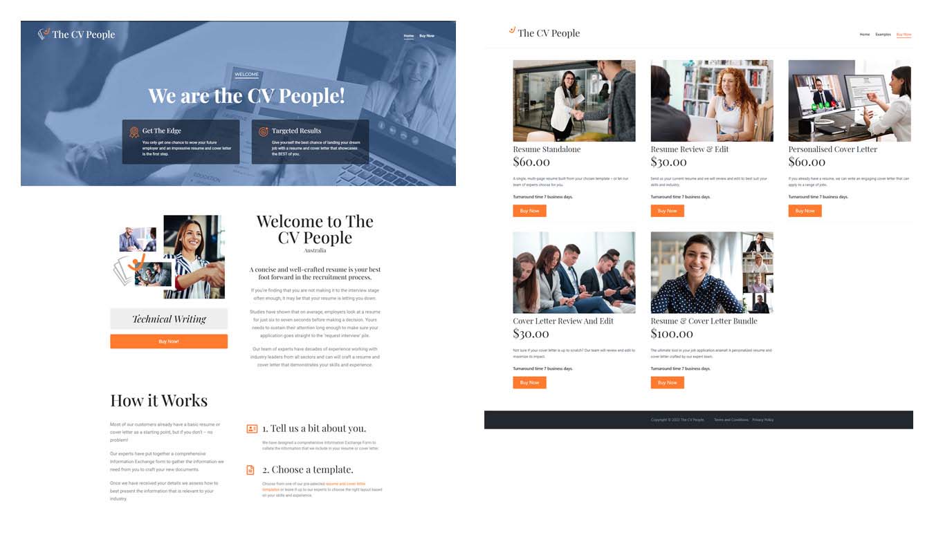 The CV People web site